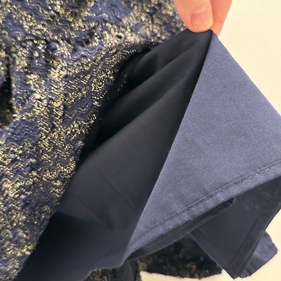 Mayoral Tweed Navy and Gold Dress Size 8. Fully lined.   Back zip closure. NWT - Picture 4 of 14